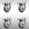 Service Caster 5 Inch SS Gray Polyurethane Swivel Bolt Hole Caster Set with Total Lock Brake SCC-SSBHTTL20S514-PPUB-4